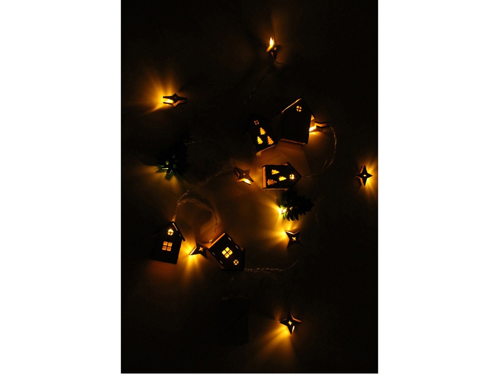 картинка Елочная гирлянда с лампочками Новогодняя 