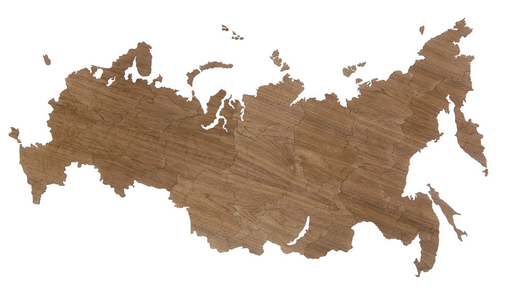 картинка Деревянная карта России 