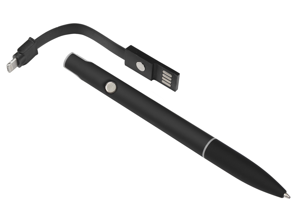 картинка Ручка металлическая шариковая Connect с кабелем USB 2 в 1 