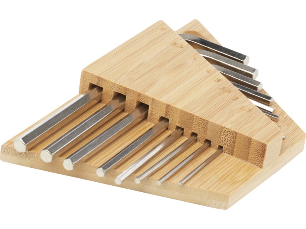 картинка Набор инструментов Allen с шестигранным ключом из бамбука 