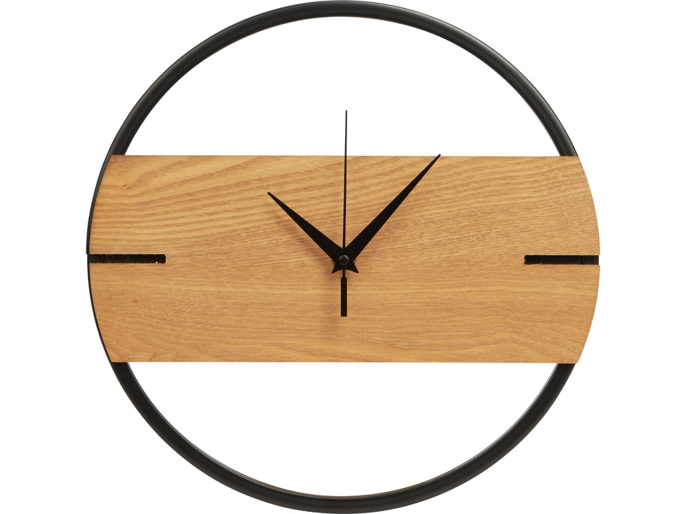 картинка Деревянные часы с металлическим ободом Time Wheel