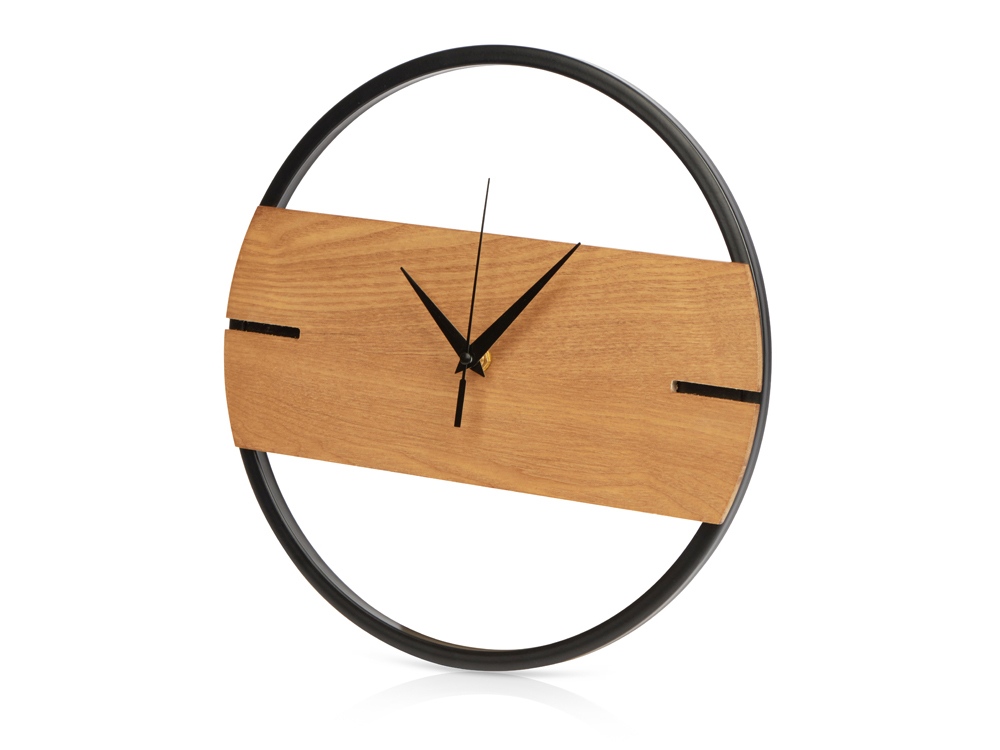 картинка Деревянные часы с металлическим ободом Time Wheel