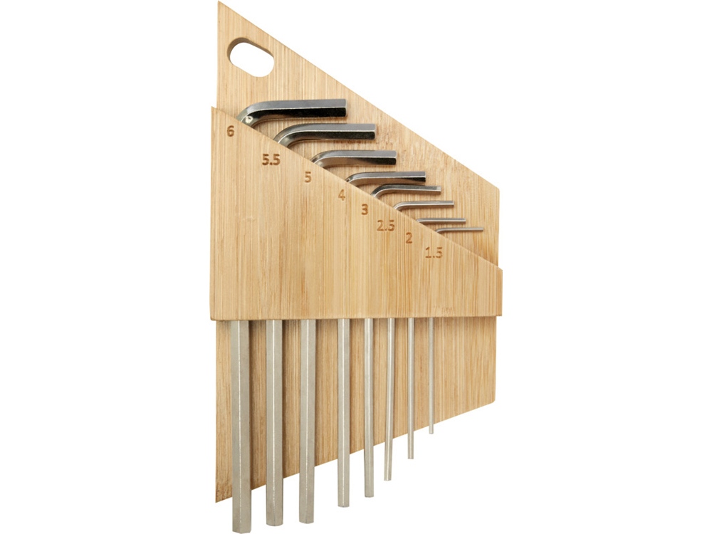 картинка Набор инструментов Allen с шестигранным ключом из бамбука 