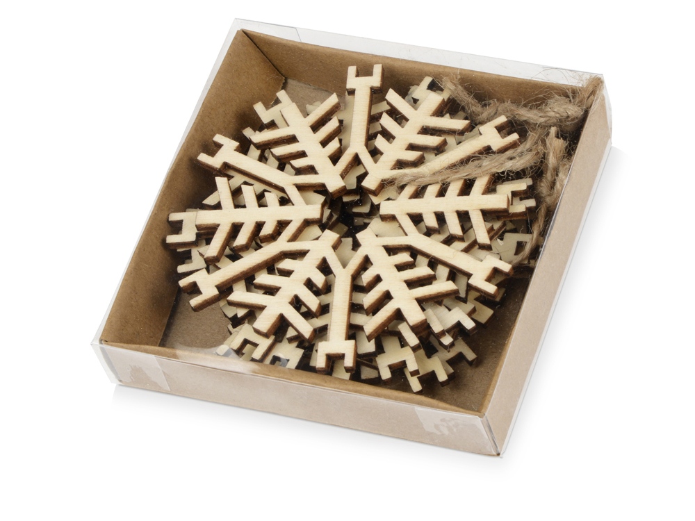 картинка Набор деревянных снежинок 